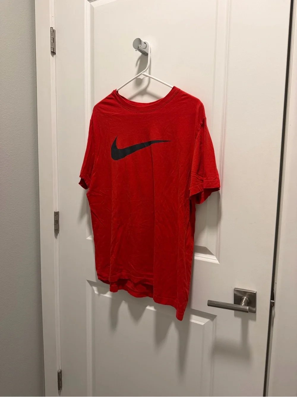 Nike Red Short-Sleeve T-Shirt with Black Swoosh